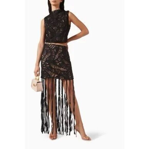 Elliatt Addison Black Top & Skirt Set size S Birthday Vacation Beach 👗NWT$400 - Picture 2 of 9